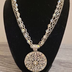 Silver pendant with necklace